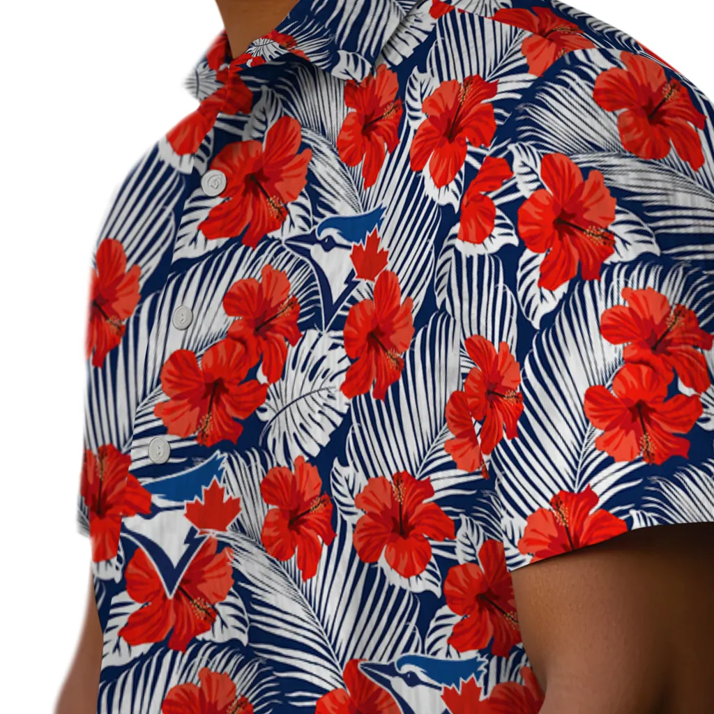 Toronto Blue Jays Hawaiian Shirt - Hibiscus Fiesta toronto blue jays hibiscus fiesta red royal blue hawaiian shirts trendy
