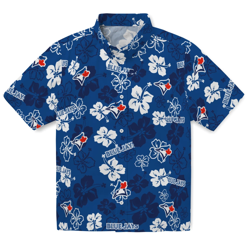 Toronto Blue Jays Hawaiian Shirt - Hibiscus Flower Design toronto blue jays hibiscus bloom blue hawaiian shirts best selling