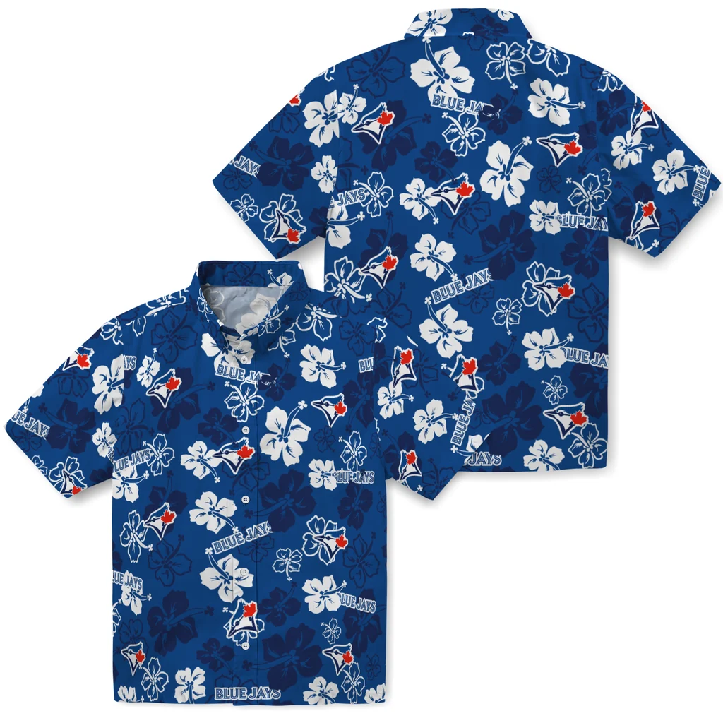 Toronto Blue Jays Hawaiian Shirt - Hibiscus Flower Design toronto blue jays hibiscus bloom blue hawaiian shirts high quality
