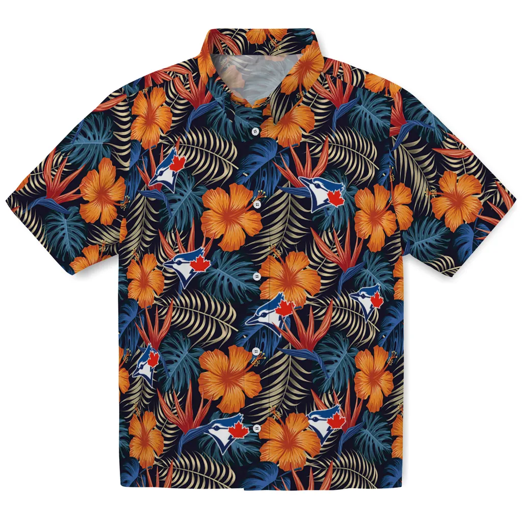 Toronto Blue Jays Hawaiian Shirt - Hibiscus Foliage toronto blue jays hibiscus foliage hawaiian shirts best selling