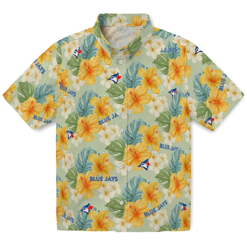 Toronto Blue Jays Hawaiian Shirt - Hibiscus Mood toronto blue jays hibiscus mood pale lime yellow hawaiian shirts best selling