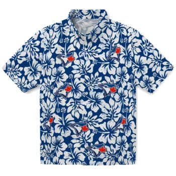 toronto blue jays hibiscus motif blue white hawaiian shirts best selling