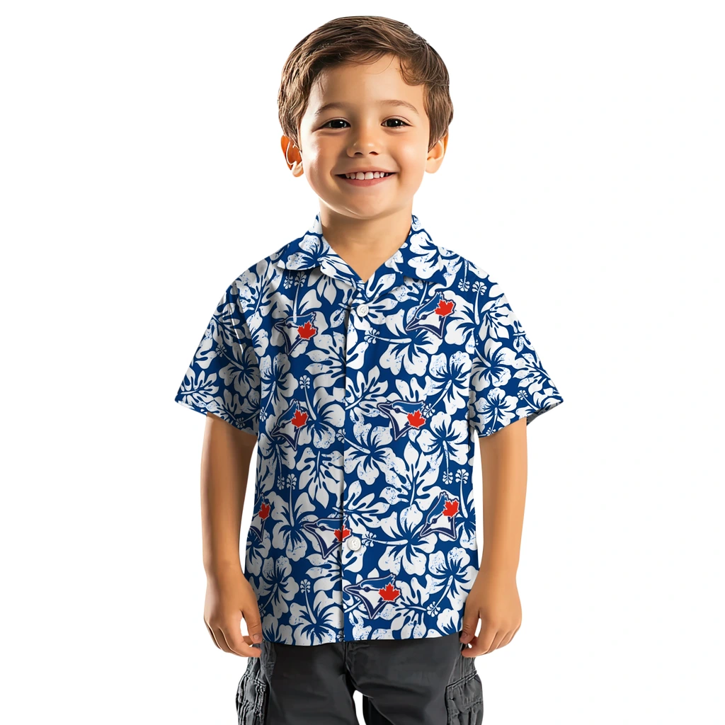 Toronto Blue Jays Hawaiian Shirt - Hibiscus Motif toronto blue jays hibiscus motif blue white hawaiian shirts top rated