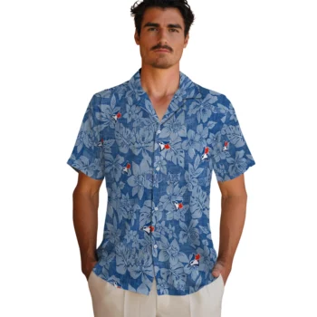 toronto blue jays hibiscus oasis blue hawaiian shirts fashion forward