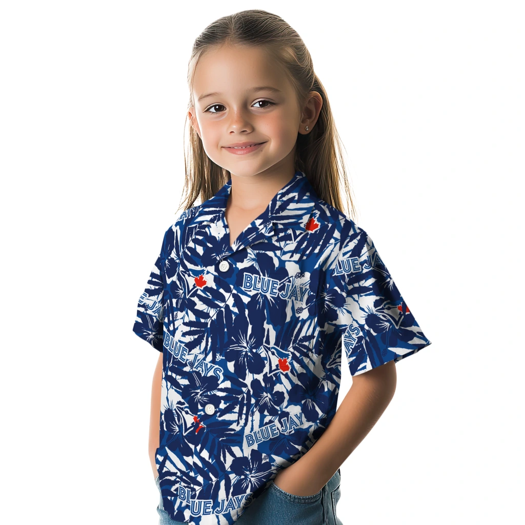 Toronto Blue Jays Hawaiian Shirt - Hibiscus Overlay toronto blue jays hibiscus overlay hawaiian shirts premium grade