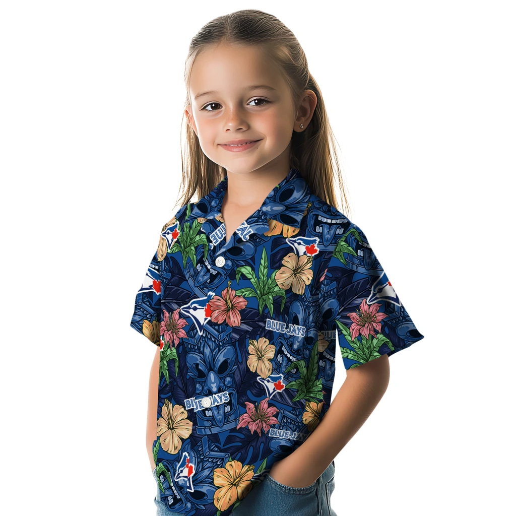 Toronto Blue Jays Hawaiian Shirt - Hibiscus Tiki Jungle toronto blue jays tiki jungle blue hawaiian shirts premium grade