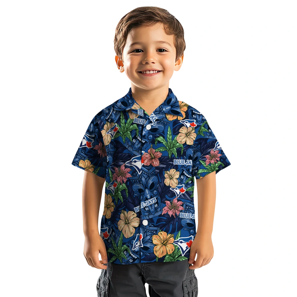 Toronto Blue Jays Hawaiian Shirt - Hibiscus Tiki Jungle toronto blue jays tiki jungle blue hawaiian shirts top rated