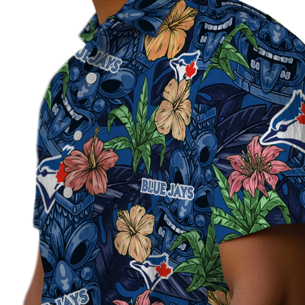 Toronto Blue Jays Hawaiian Shirt - Hibiscus Tiki Jungle toronto blue jays tiki jungle blue hawaiian shirts trendy