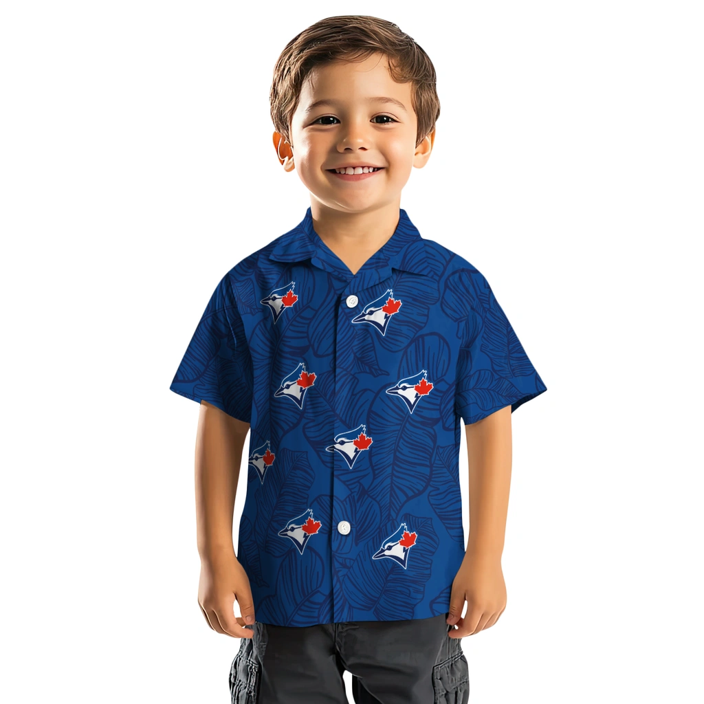 Toronto Blue Jays Hawaiian Shirt - Leaf Outline toronto blue jays leaf outline blue hawaiian shirts top rated