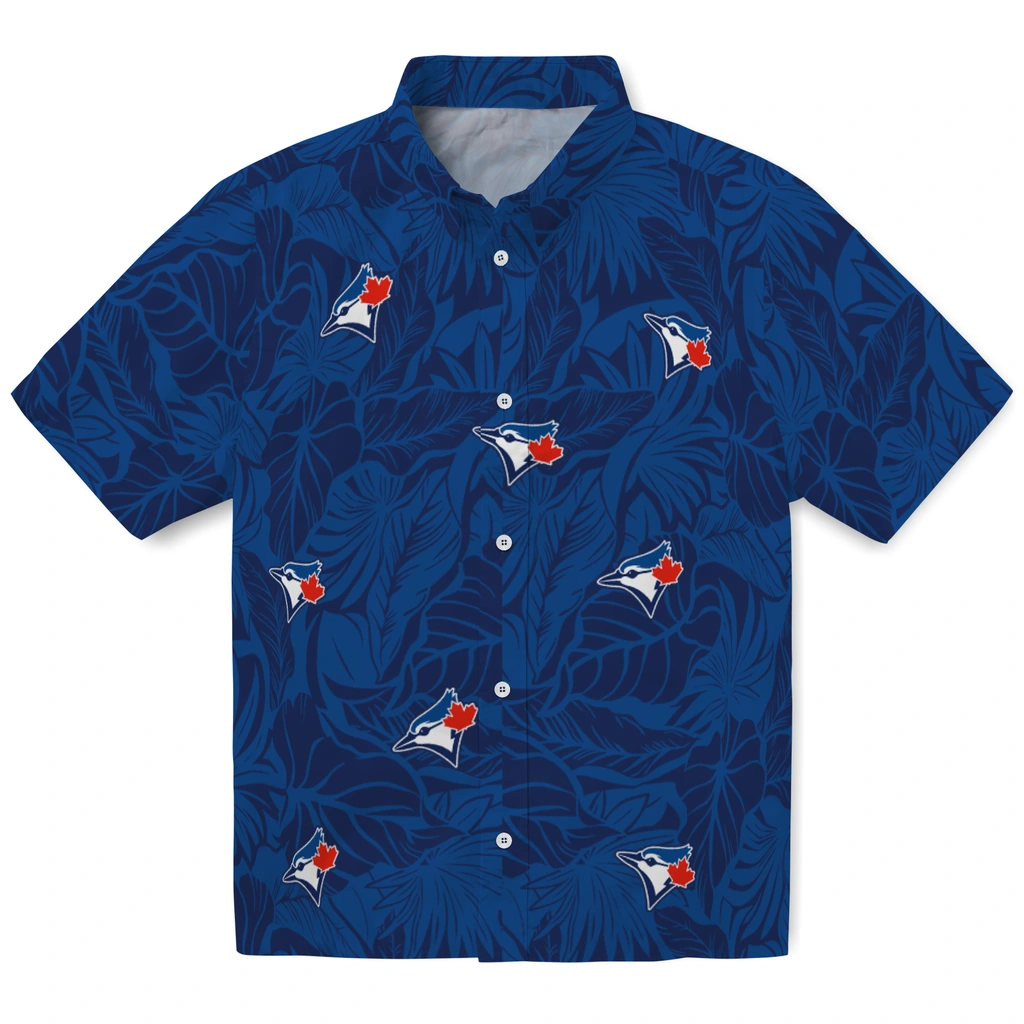 Toronto Blue Jays Hawaiian Shirt - Monstera Layer toronto blue jays monstera layer blue hawaiian shirts best selling