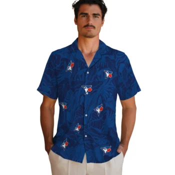 toronto blue jays monstera layer blue hawaiian shirts fashion forward