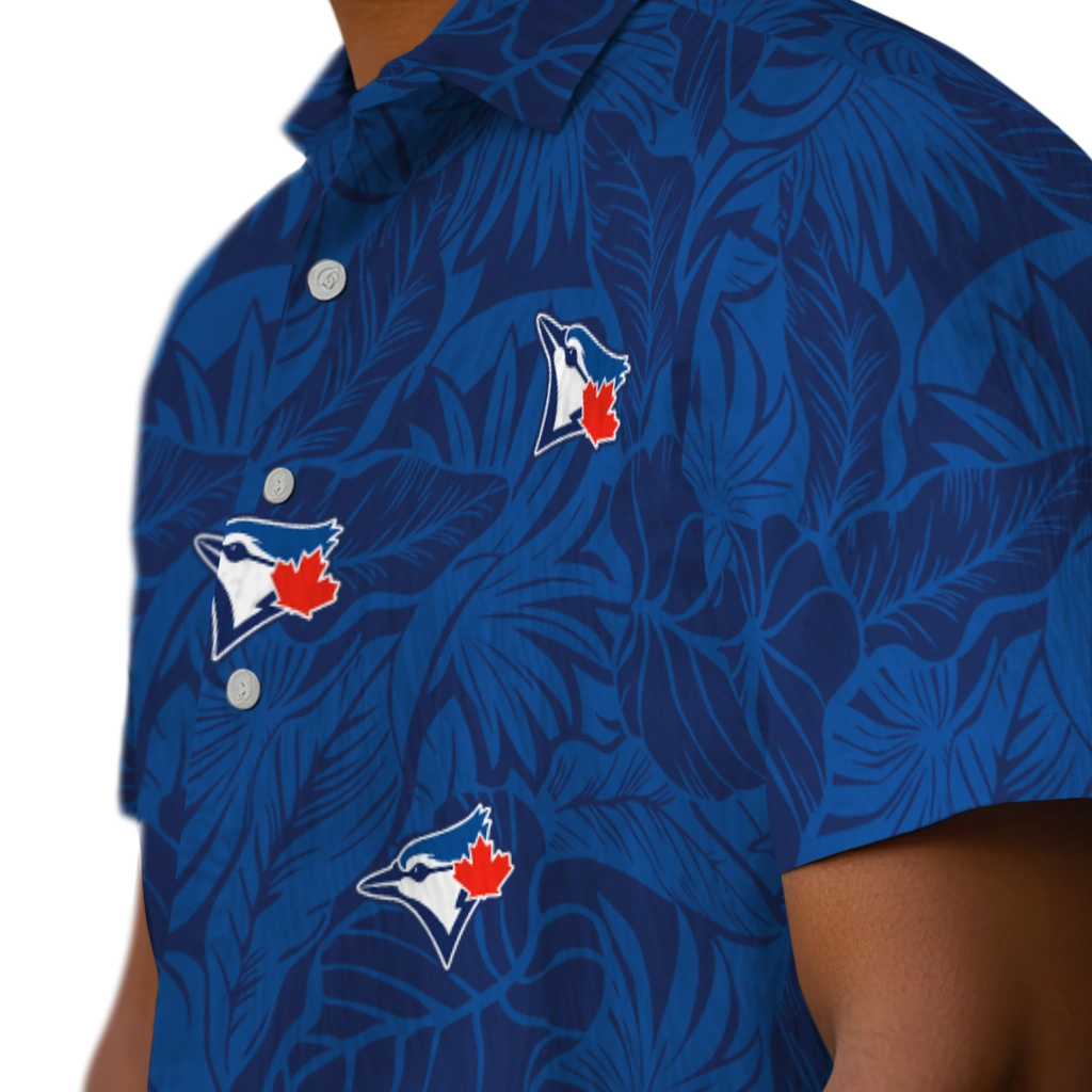 Toronto Blue Jays Hawaiian Shirt - Monstera Layer toronto blue jays monstera layer blue hawaiian shirts trendy