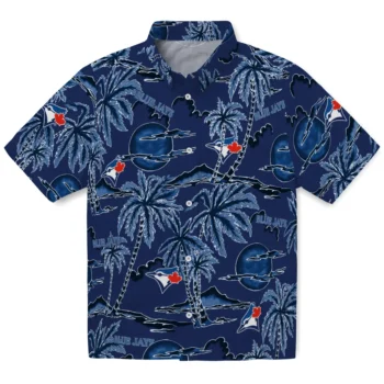 toronto blue jays palm sunset hawaiian shirts best selling