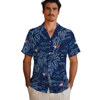toronto blue jays palm sunset hawaiian shirts fashion forward