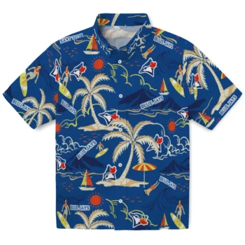 toronto blue jays palm tree island blue hawaiian shirts best selling