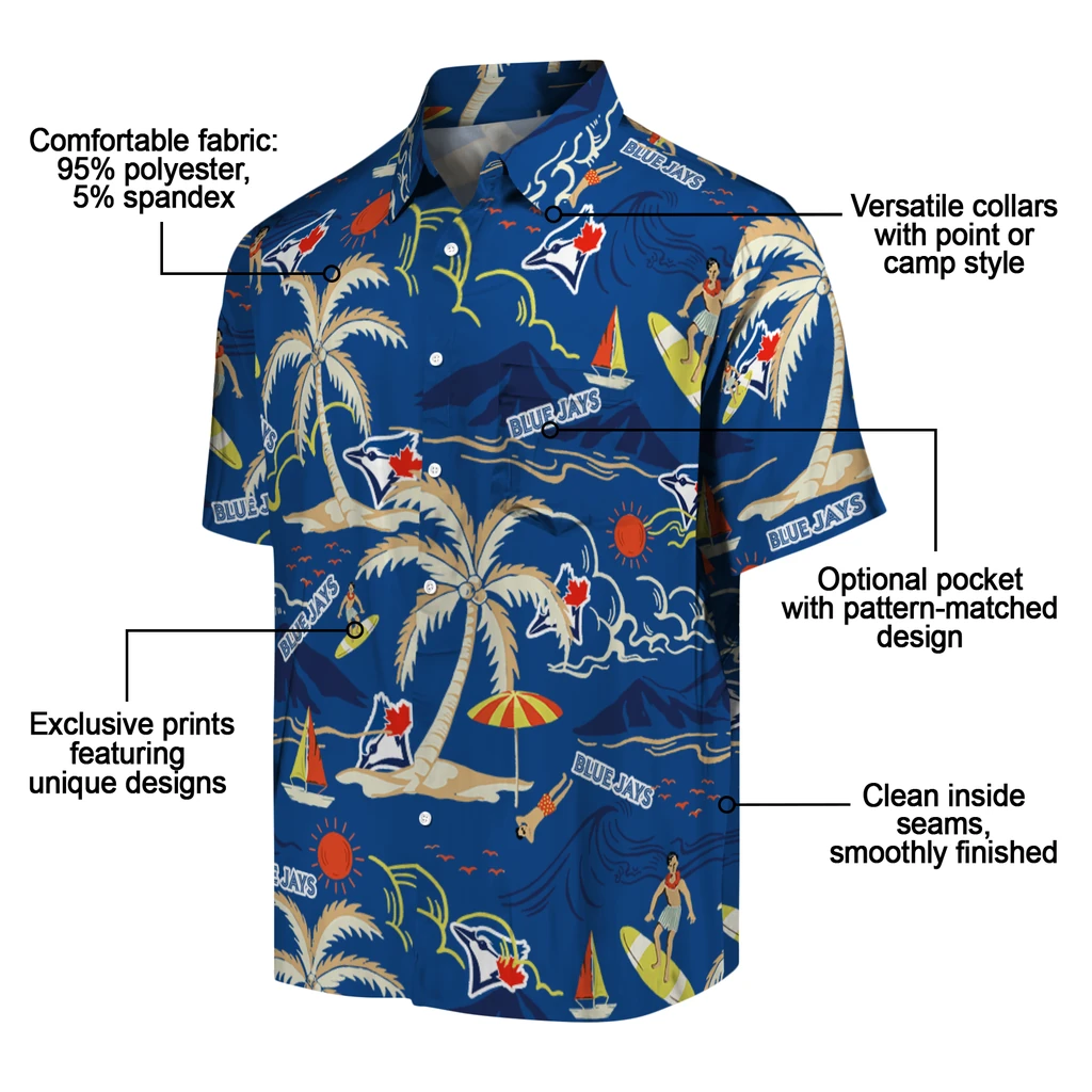 Toronto Blue Jays Hawaiian Shirt - Palm Tree Island toronto blue jays palm tree island blue hawaiian shirts new arrival