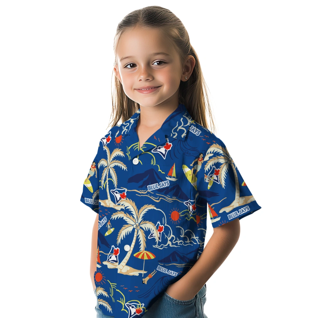 Toronto Blue Jays Hawaiian Shirt - Palm Tree Island toronto blue jays palm tree island blue hawaiian shirts premium grade
