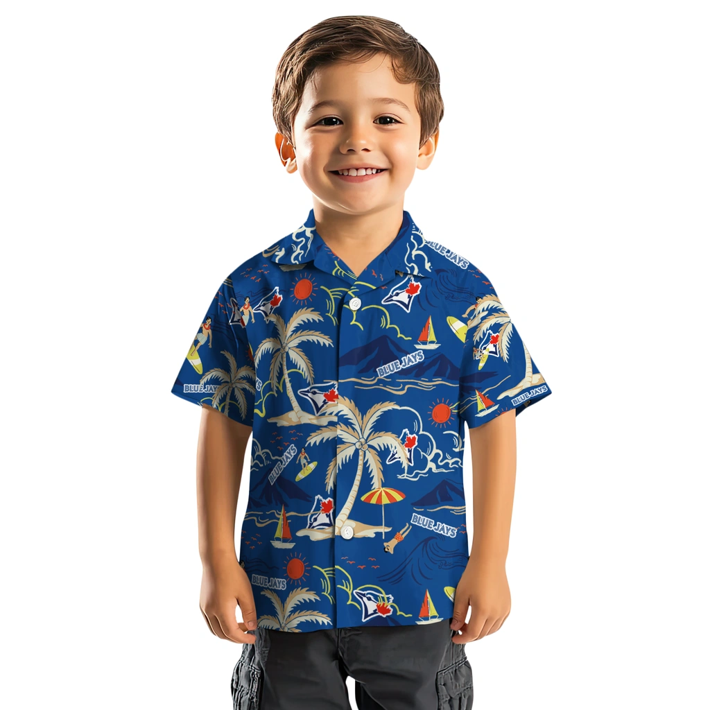 Toronto Blue Jays Hawaiian Shirt - Palm Tree Island toronto blue jays palm tree island blue hawaiian shirts top rated