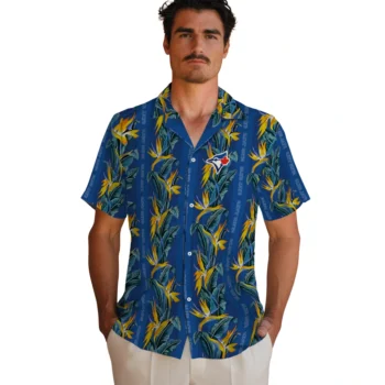 toronto blue jays paradise vines blue hawaiian shirts fashion forward
