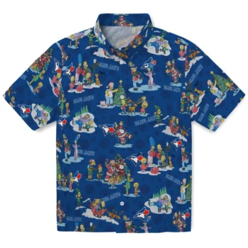 toronto blue jays simpsons christmas blue hawaiian shirts best selling