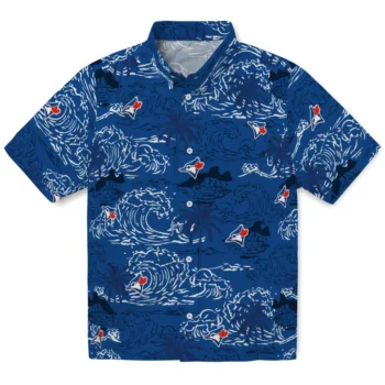 toronto blue jays wave palm blue hawaiian shirts best selling