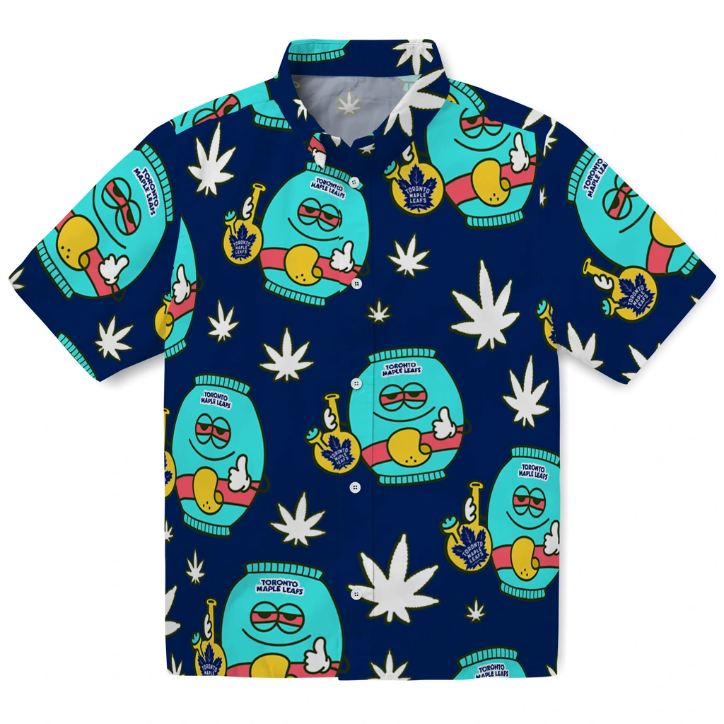 Toronto Maple Leafs Hawaiian Shirt - Chill Vibe toronto maple leafs bong smile blue hawaiian shirts best selling