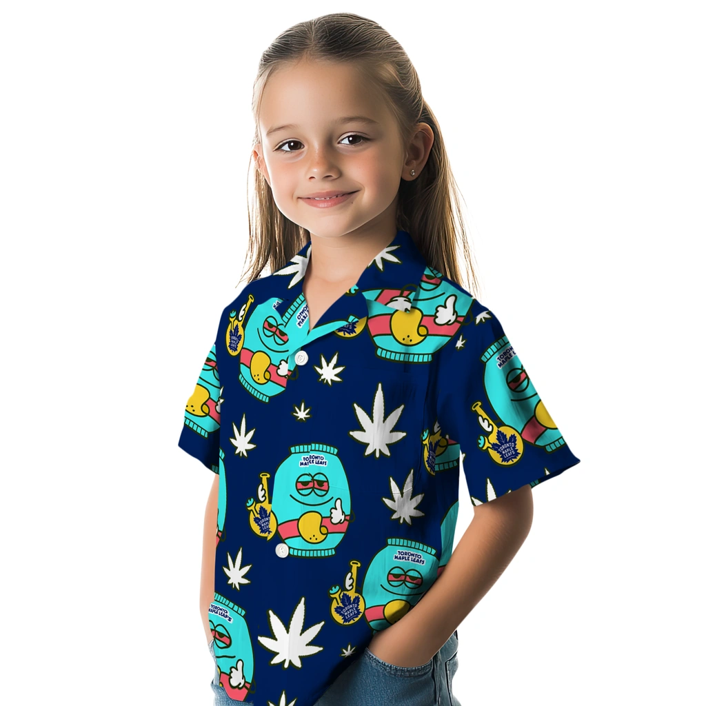 Toronto Maple Leafs Hawaiian Shirt - Chill Vibe toronto maple leafs bong smile blue hawaiian shirts premium grade