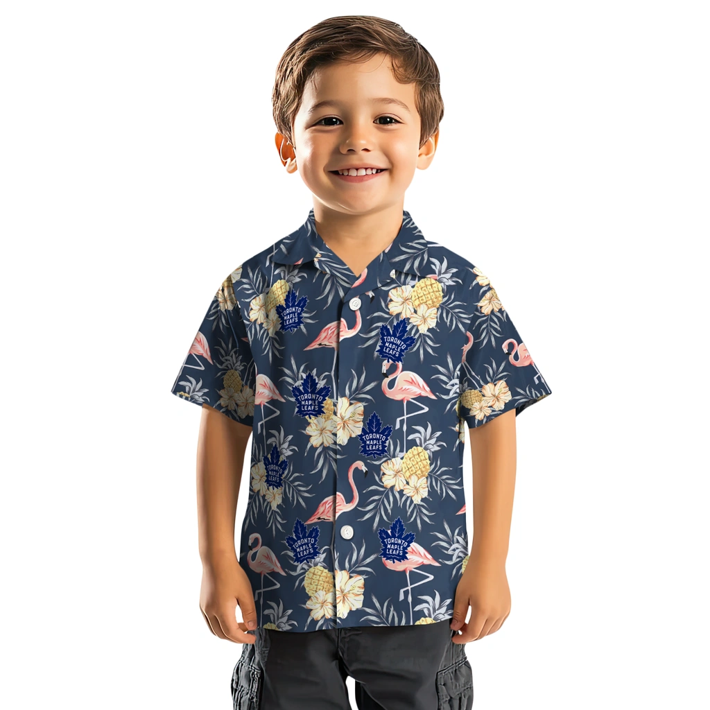 Toronto Maple Leafs Hawaiian Shirt - Flamingo Hibiscus toronto maple leafs flamingo hibiscus navy hawaiian shirts top rated