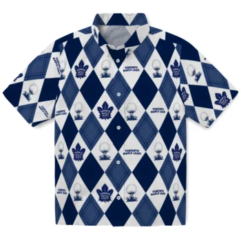 toronto maple leafs balloon plaid blue hawaiian shirts best selling