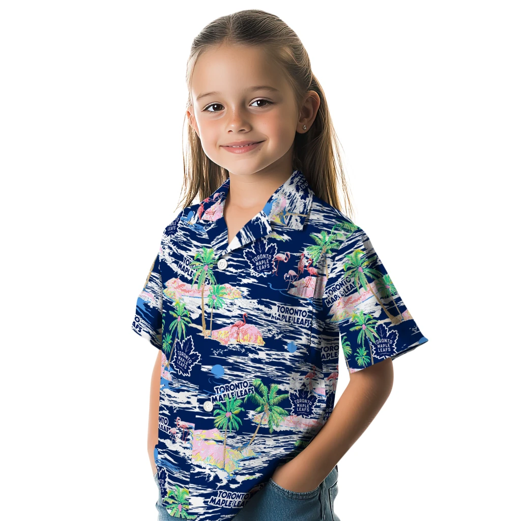 Toronto Maple Leafs Hawaiian Shirt - Hawaii Island toronto maple leafs flamingo retreat blue hawaiian shirts premium grade