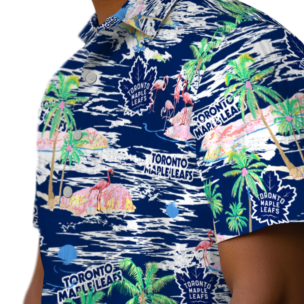 Toronto Maple Leafs Hawaiian Shirt - Hawaii Island toronto maple leafs flamingo retreat blue hawaiian shirts trendy