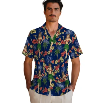 toronto maple leafs hawaiian girls design blue hawaiian shirts fashion forward