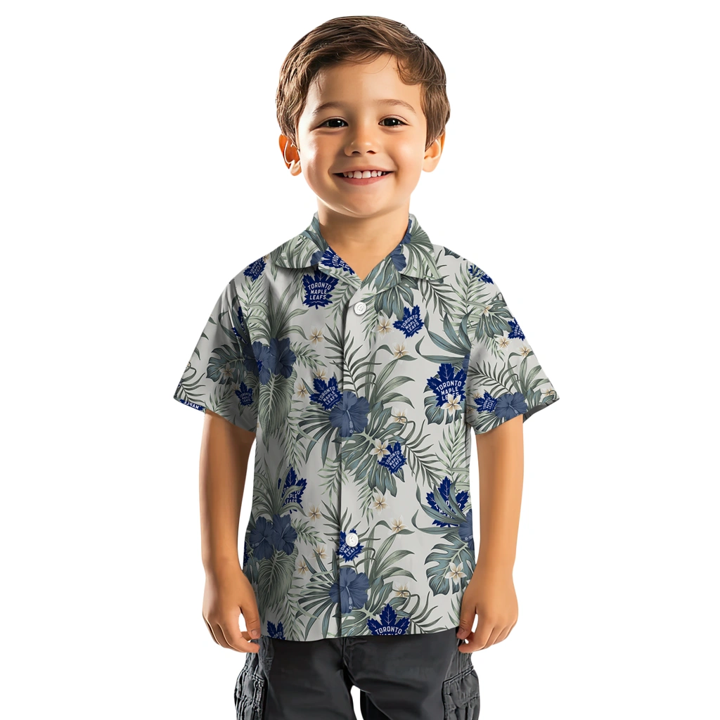 Toronto Maple Leafs Hawaiian Shirt - Hibiscus Designs toronto maple leafs hibiscus designs beige hawaiian shirts top rated
