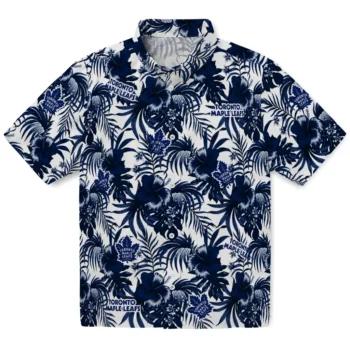 toronto maple leafs hibiscus exotic blue hawaiian shirts best selling