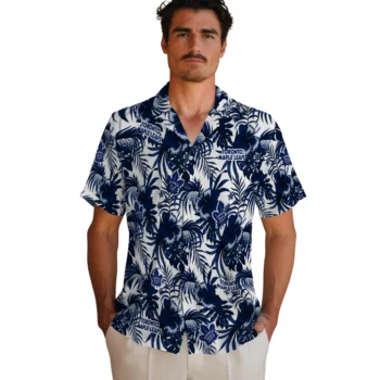 toronto maple leafs hibiscus exotic blue hawaiian shirts fashion forward