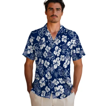 toronto maple leafs hibiscus bloom blue hawaiian shirts fashion forward
