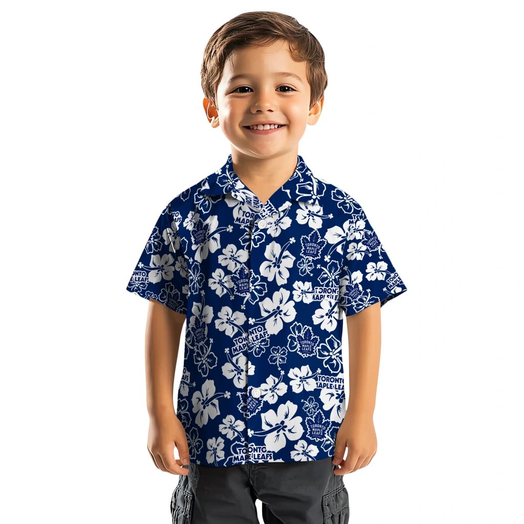 Toronto Maple Leafs Hawaiian Shirt - Hibiscus Flower Design toronto maple leafs hibiscus bloom blue hawaiian shirts top rated