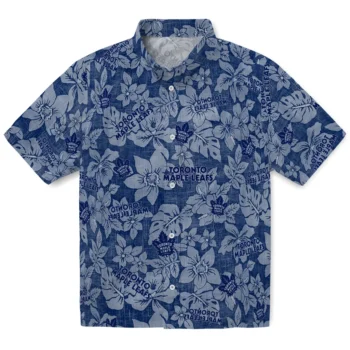 toronto maple leafs hibiscus oasis blue hawaiian shirts best selling