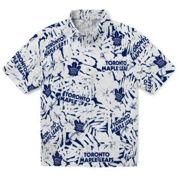 toronto maple leafs hibiscus overlay hawaiian shirts best selling