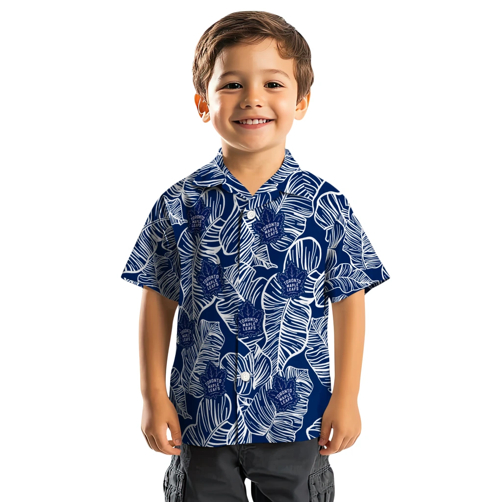 Toronto Maple Leafs Hawaiian Shirt - Leaf Outline toronto maple leafs leaf outline blue hawaiian shirts top rated