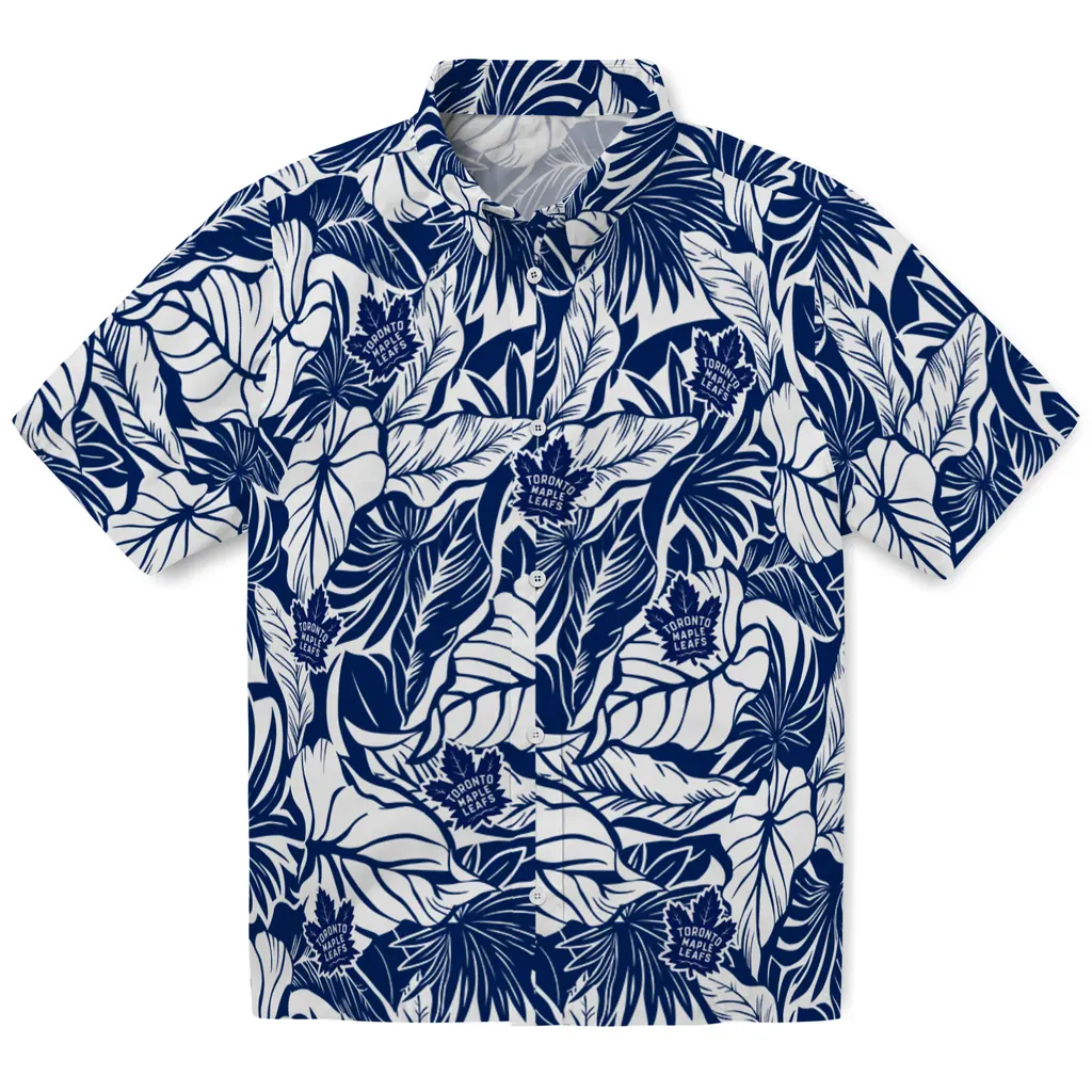 Toronto Maple Leafs Hawaiian Shirt - Monstera Layer toronto maple leafs monstera layer blue hawaiian shirts best selling