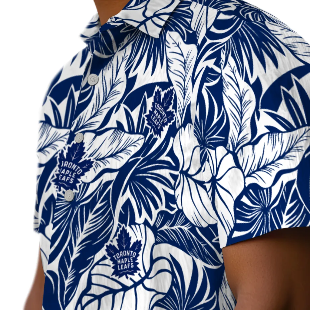 Toronto Maple Leafs Hawaiian Shirt - Monstera Layer toronto maple leafs monstera layer blue hawaiian shirts trendy
