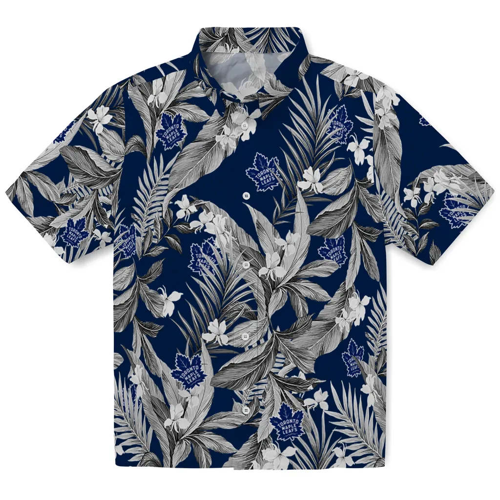 Toronto Maple Leafs Hawaiian Shirt - Palm Leaves toronto maple leafs palm leaves blue hawaiian shirts best selling