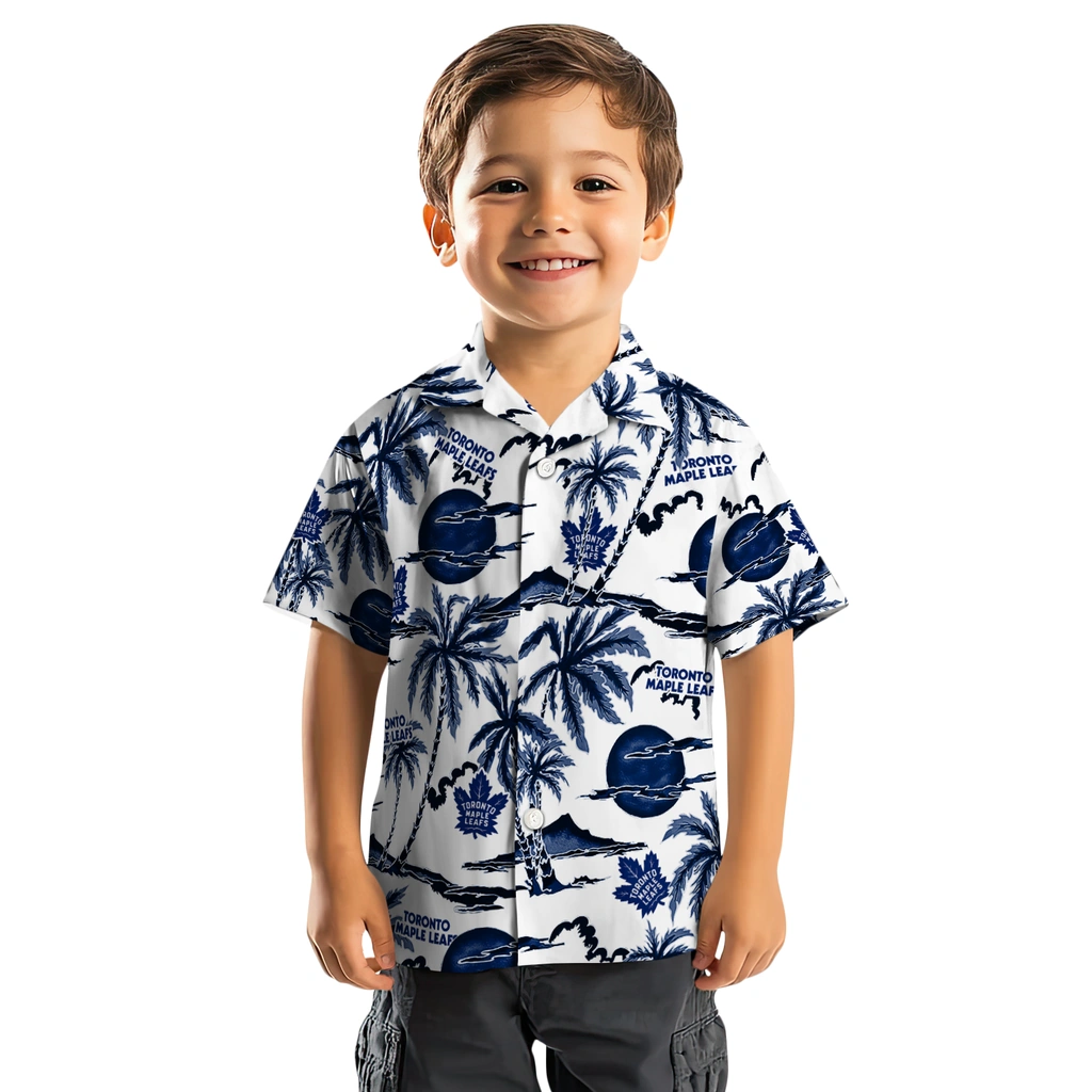 Toronto Maple Leafs Hawaiian Shirt - Palm Sunset toronto maple leafs palm sunset hawaiian shirts top rated