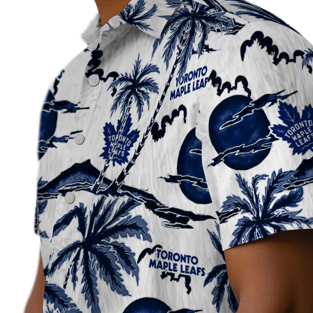 Toronto Maple Leafs Hawaiian Shirt - Palm Sunset toronto maple leafs palm sunset hawaiian shirts trendy