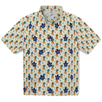 toronto maple leafs pineapple delight beige hawaiian shirts best selling
