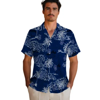 toronto maple leafs wave palm blue hawaiian shirts fashion forward