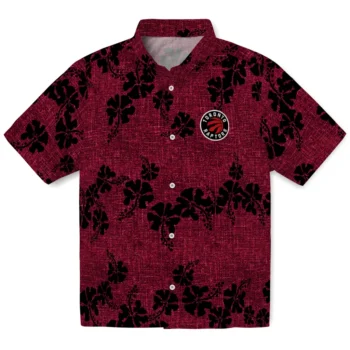 toronto raptors hibiscus petals red hawaiian shirts best selling