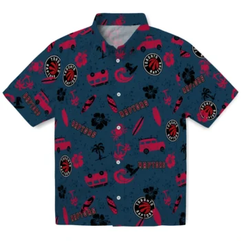 toronto raptors beach vibe navy hawaiian shirts best selling