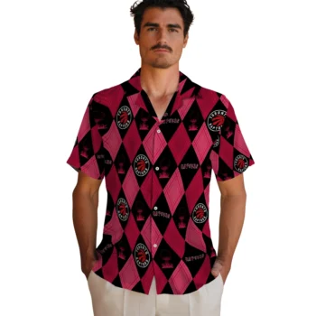 toronto raptors balloon plaid red hawaiian shirts fashion forward